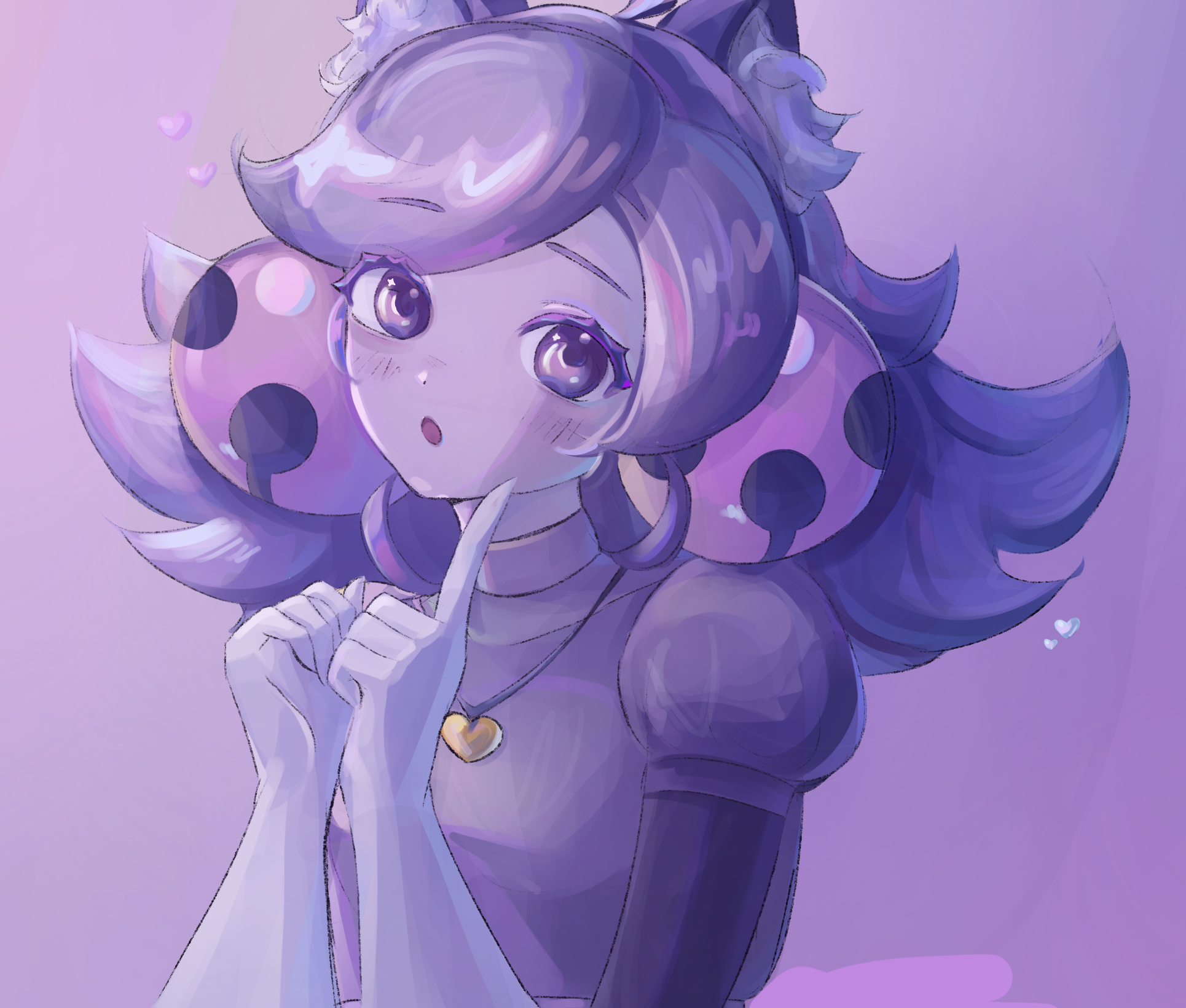 Art 7: Fanart of Pink (ghost) from Deltarune touching her face