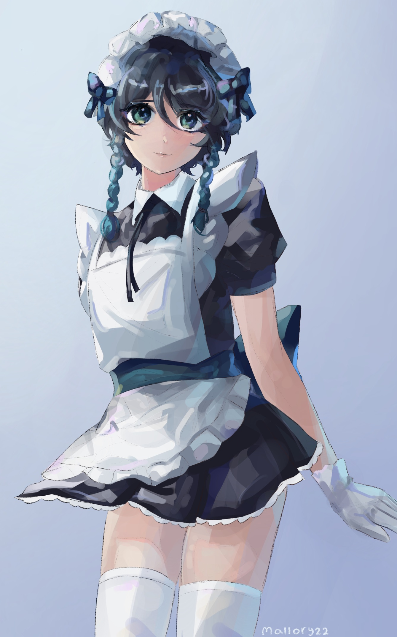 Art 11: Venti from Genshin Impact in a maid outfit for Egga