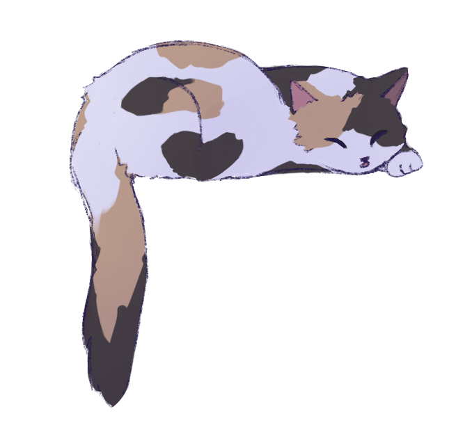 A sleeping calico cat